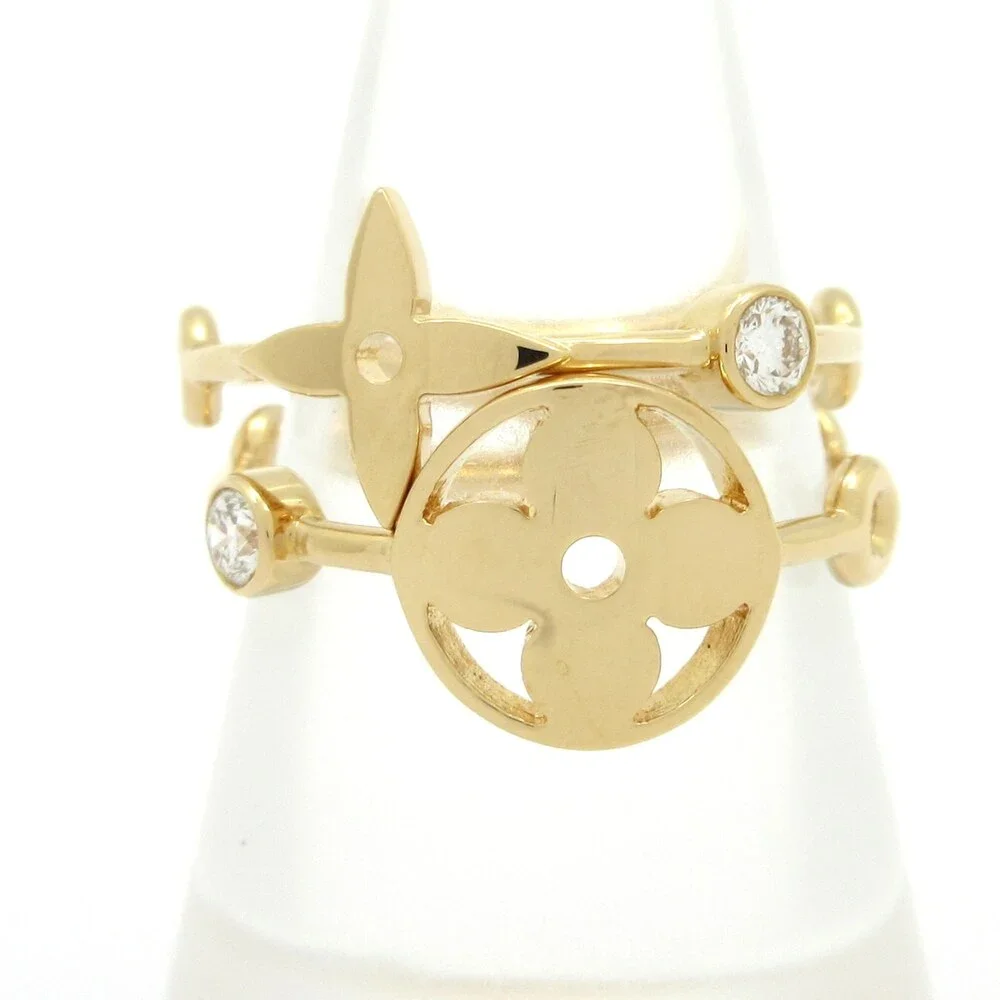 Louis Vuitton Berg Monogram Skin Others Ring Q9A72 18K Yellow Gold Diamond
